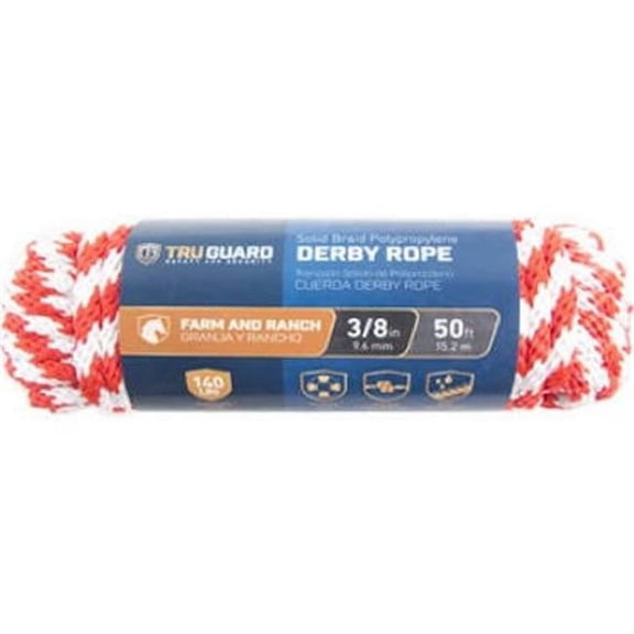 Mibro 0.37 in. x 50 ft. Tru Gaurd Derb Rope - Red