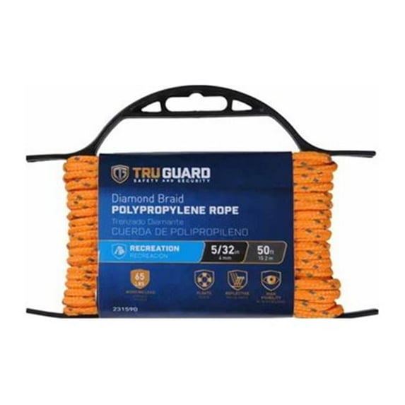 Mibro 231590 0.15 in. x 50 ft. Tru Gaurd Ref Rope, Orange