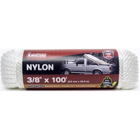 Mibro 302141BGV1 0.38 in. x 100 ft. Nylon Solid Braid Rope, White