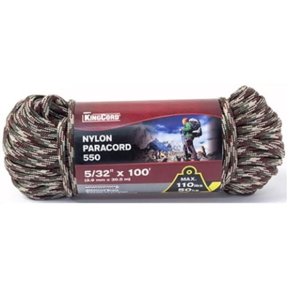Mibro 342701BG Paracord 550 Diamond Braid Nylon Rope, Camouflage - 0.16 in. x 100 ft.