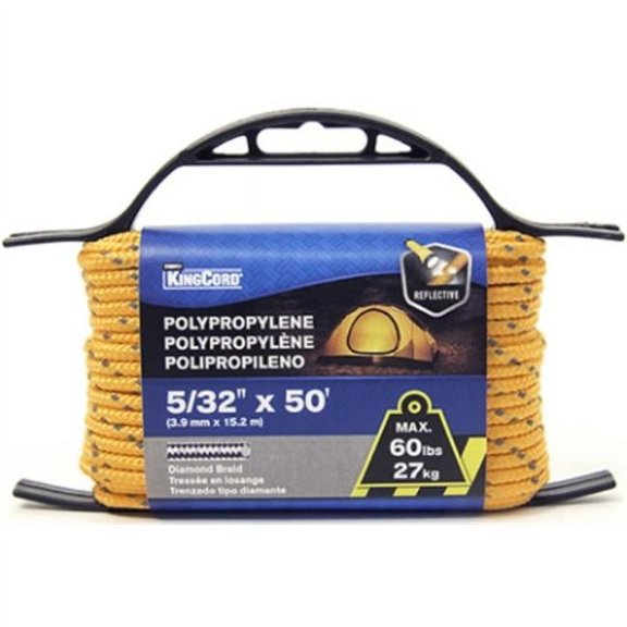 Mibro 459111BGV1 0.15 in. x 50 ft. Reflective Orange Polypropylene Diamond Braid Rope