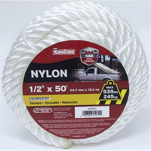 Mibro 459551BGV1 0.5 in. x 50 ft. Nylon Twisted Rope, White