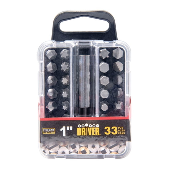 MIBRO Assorted 1 in. L Bit and Holder Set S2 Tool Steel 33 pc.