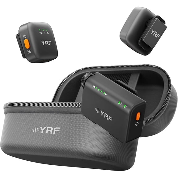 Mic 2 (2 TX + 1 RX Charging Case), mini Wireless Lavalier Microphone for iPhone Android/Tablets, Intelligent Noise Cancelling Video Recording Podcast (M15)