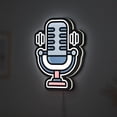 thumbnail image 1 of Mic 3D Novelty Light Box, Podcast and Audio Recording Decor, Modern Multimedia Tech Wall or Desktop Light (Width 8 inch, 20cm), 1 of 9