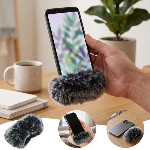 Mic Accessory Cute Phone Microphone Cover Noise Reduction Wind Muff for Smartphones for Live Streaming Podcasting Outdoor Content Creation Portable