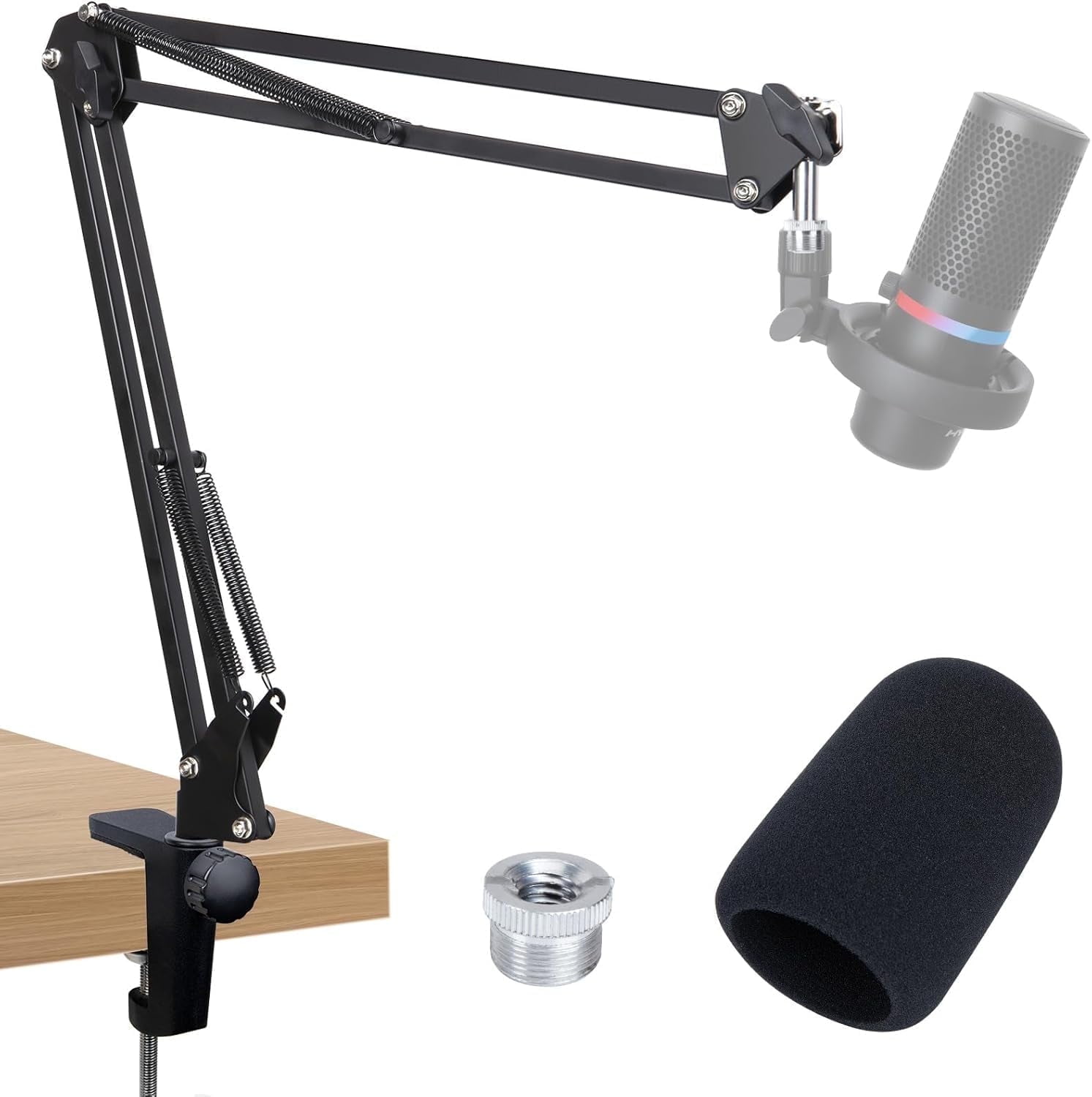 DuoCast Boom Arm - Microphone Stand Compatible with HyperX DuoCast, Mic Arm with Microphone Cover, Improve Sound Quality, Microphone Cover by SUNMON