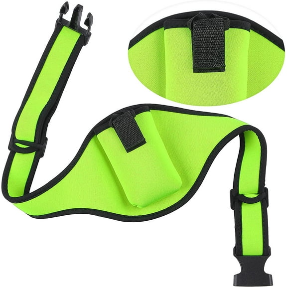 Mic Belt with Anti Dropping Strap. Neoprene Microphone Carrier Pouch Adjustable Sweat Absorbent Belt Waistband Bag for Vertical Mic Fitness Teacher Speaker Theatre (Fluorescent Green. Black)