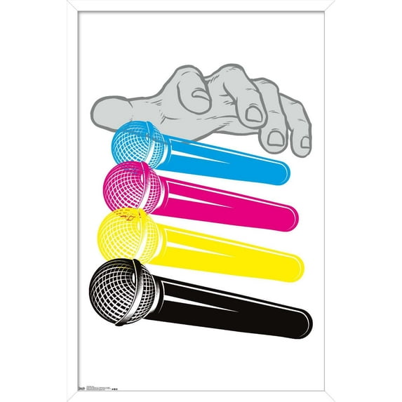 Mic Drop Wall Poster, 14.725" x 22.375", Framed
