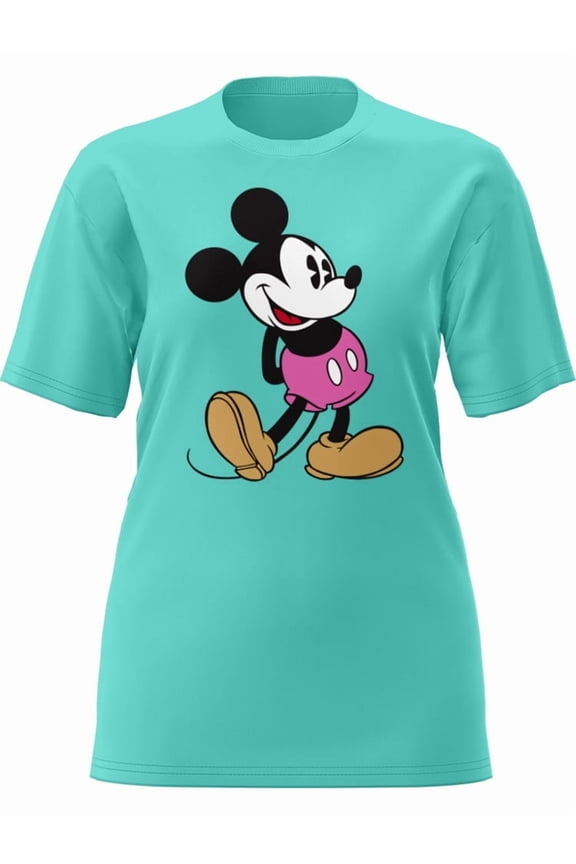 Mickey Mouse Aqua Adult Tee Shirt, XS-2XL (Women's)
