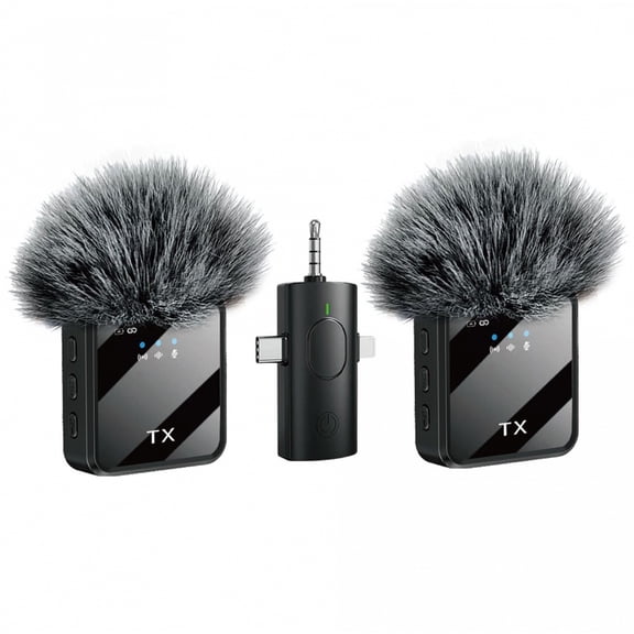 Mic Mini (2 TX + 1 RX) Wireless Lavalier Microphone for iPhone 17/16/15/14/13/12-8/S26 Ultra/Galaxy A series/Googple Pixel 10, iPad, Android, Camera, mini Noise Reduction Recording Mic 2.4G Ultra-Low