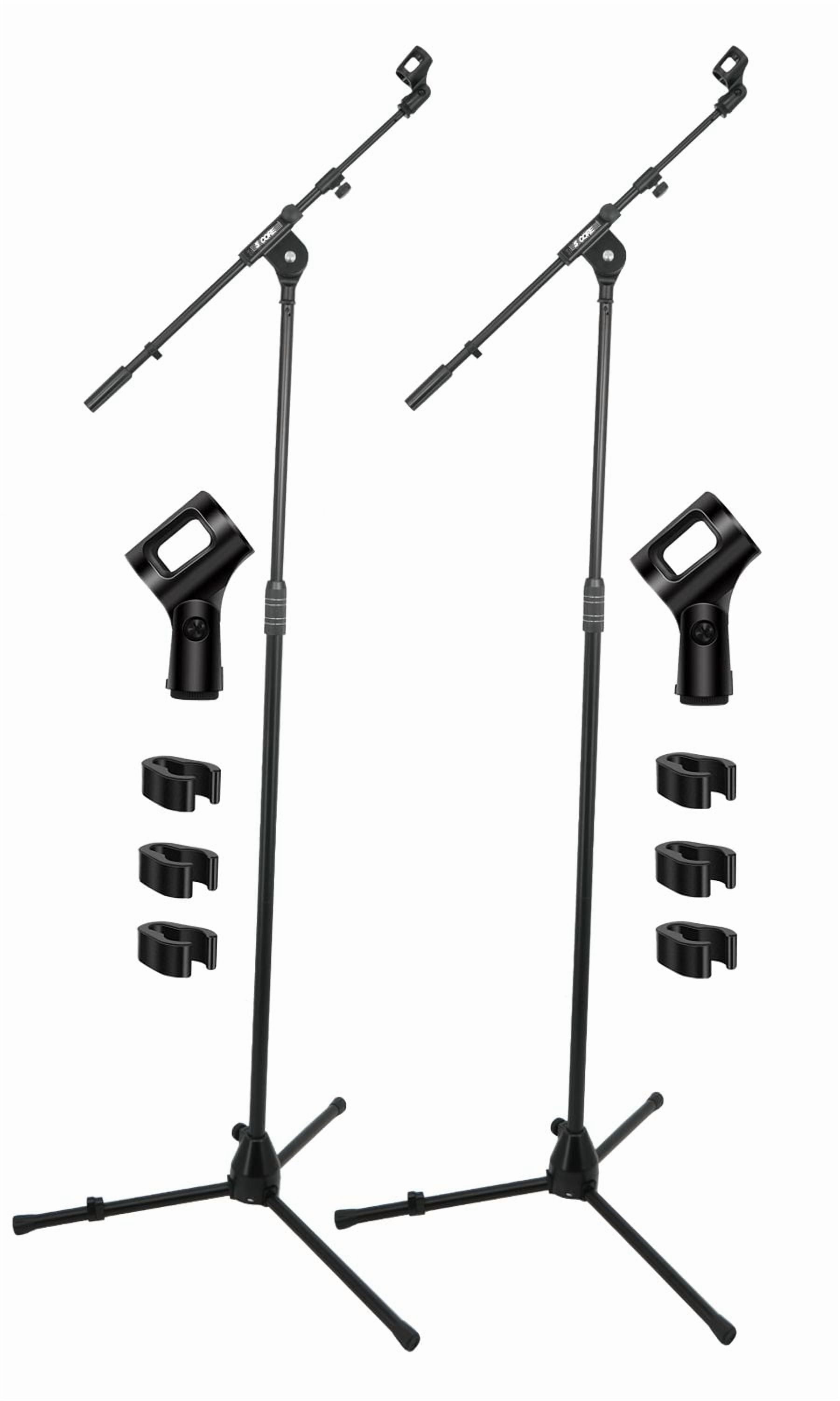 Mic Stand 2Pcs Adjustable Microphone Stands Floor w 180 ° Rotating Telescoping Metal Boom Arm