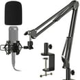 Mic Stand with Metal Shock Mount, Pop Filter, Suspension Scissor Boom