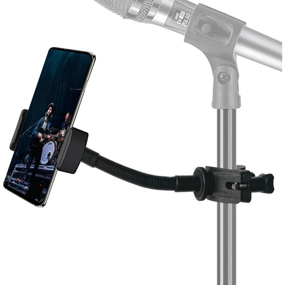Mic Stand Phone Holder,Flexible Phone Holder for Microphone Stand, Adjustable iPhone Mic Stand Holder, Music Stand Phone Holder for iPhone 14 13 12 MAX Pro Samsung Galaxy All Smartphones