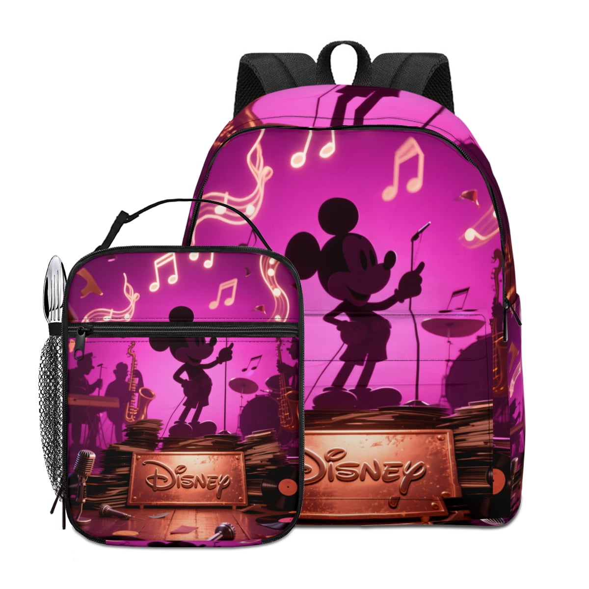 Keys Backpack Mic×key Mouse Backpack with Insulated Lunch Box Set Unisex Travel ...