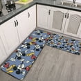 Mic×key Mouse Cartoon Kitchen Floor Mats Set Of 2, Waterproof and Non