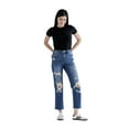 thumbnail image 1 of Mica Denim - High Rise Heavily Distressed Straight Crop Jeans (27.5" Inseam) - MDP-T3014M, 1 of 8