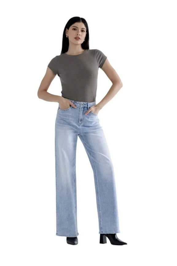 - Super High Rise Loose Straight Jeans (32" Inseam) - MDP-T3288