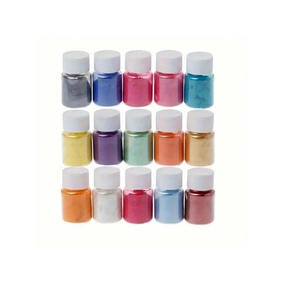 Mica Powder,15Colors 20ml/Bottle Of Natural PigmentPowder For Epoxy Resin Dye, Car Paint, Soap Making, Candle MakingBath Bombs
