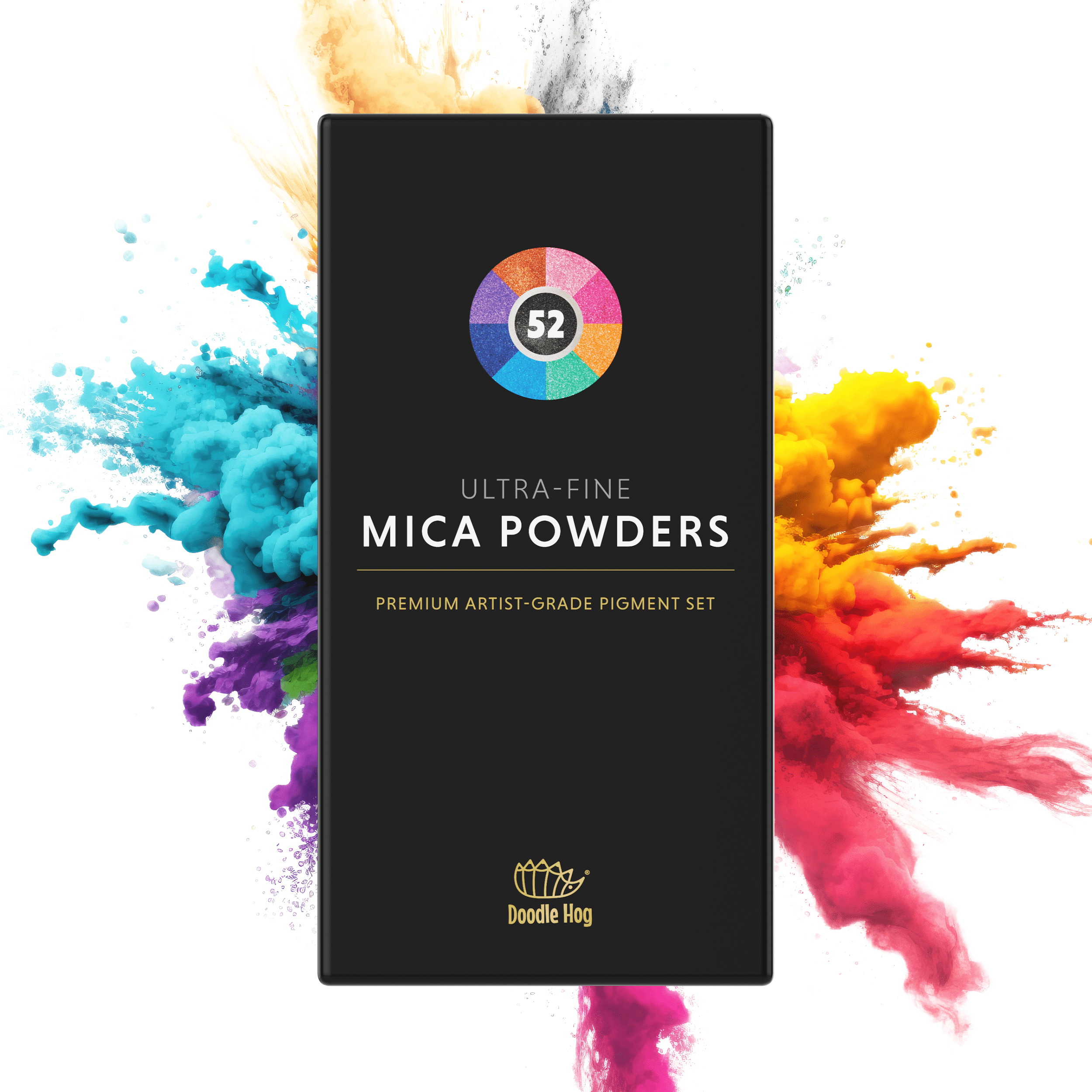52 Color Mica Pigment Powder Set. Ultra Fine Mica Powder for Resin, Epoxy, Paint