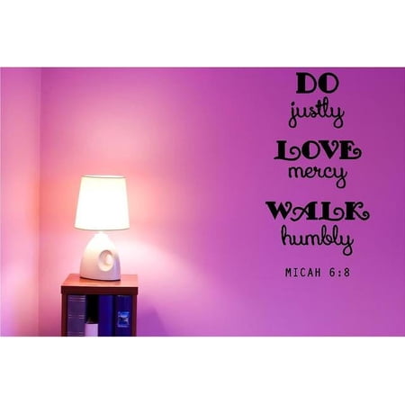 Micah 6:8 Bible Verse Wall Decal | Religious Decor / Lettering 20"40" [CC2]