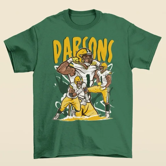 Micah Parsons Cartoon Style Green Bay Football T-Shirt