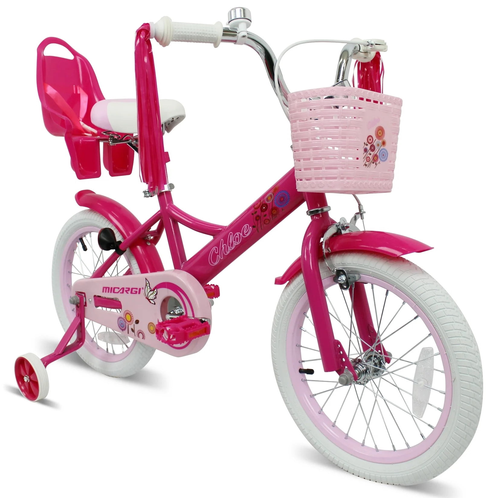 Micargi 16 Bicycle for Girls Kids Bike with Basket Training Wheels Perfect for 4 7 Year Old Princess Toddler Walmart
