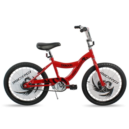 Micargi 20" BMX S-Type Frame Coaster Brake One Piece Crank Black Rims Black Tire Red Bike