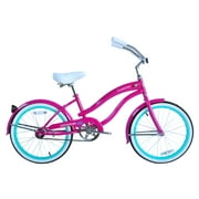 Micargi 20 In. Famous Kids Size Bike Cruiser, Blue, Pink and White