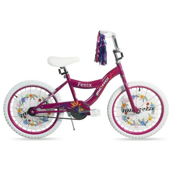 Micargi 20" Girls BMX Bike – S-Type Frame, Coaster Brake, Chrome Rims, White Tires, Purple