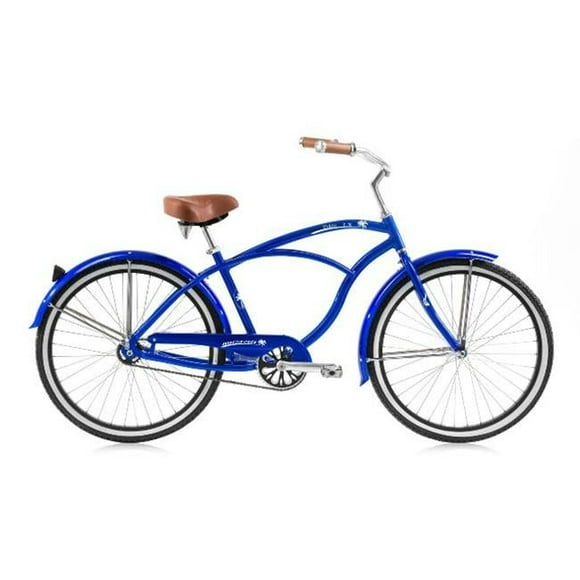 Micargi 26 in. Tahiti Mens Beach Cruiser Bicycle- Dark Blue & Black