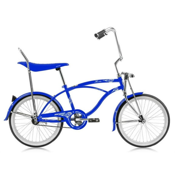 Micargi HERO 20" Beach Cruiser Coaster Brake Single Speed with Banana Seat Stainless Steel Spokes One Piece Crank Alloy Rims 36H Color: Blue