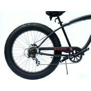 Micargi SLUGO SS 26 Beach Cruiser Shinano TX-35 7 Speed with DISC Brake F&R , Black HI RISE Handlebar Three Piece Crank, Alloy BLACK Rims, Black Spokes, Black Tire 26 x4 Color Matte Black
