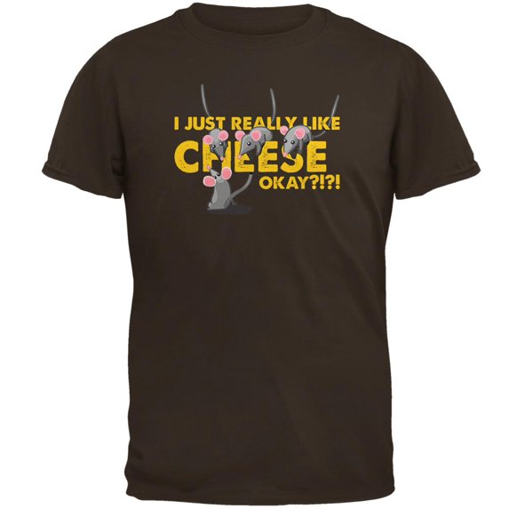 Mice I Just Really Like Cheese, Okay? Mens T Shirt Brown 2XL