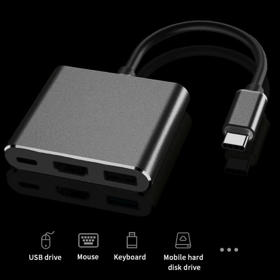 Mice Keyboard Type C To USB Laptop TV Projector Stable Signal Portable Home Office 4K HD 3 Ports Durable Universal HUB Adapter