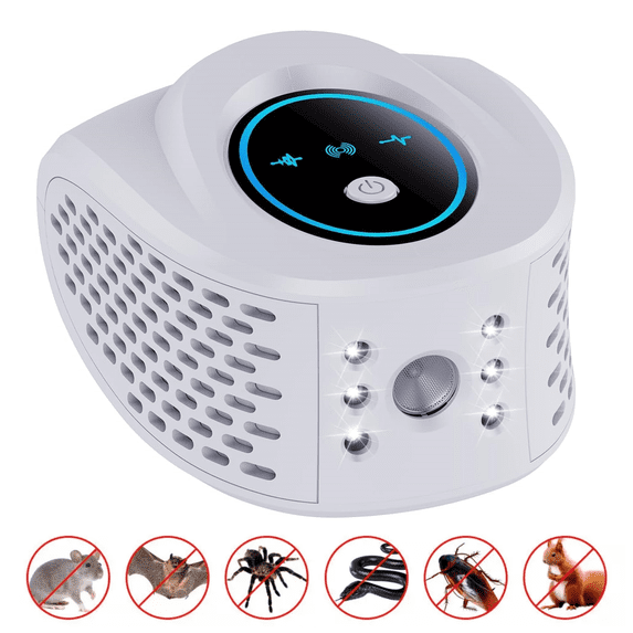 Mice Repelent for House Ultrasonic 4-in-1 Pest Repeler Effectively Repel Mouse Flies Cockroaches Mosquitoes 3W Plug-in Electronic Rodent Repelent Indoor for House/Attic/Garage/Basemen/Barns