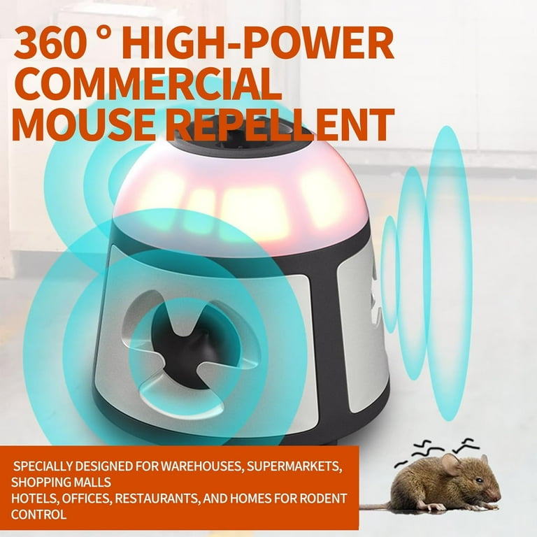 Mice Repellent Indoor, 360°Ultrasonic Mouse Deterrent with