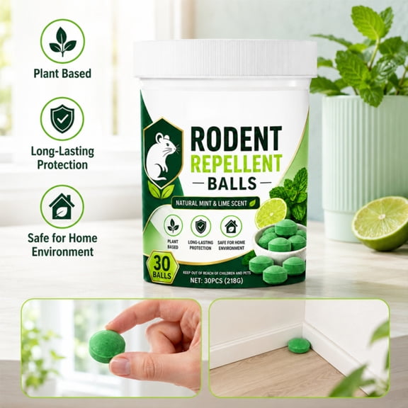 Mice & Rodent Repellent Moth Balls, 30Pack Natural Insect Pest Control, Indoor Outdoor Mouse Deterrent for Rats Squirrels, Pet Family Safe
