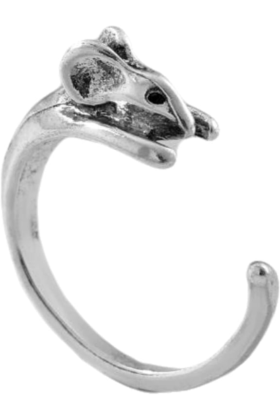 Mice Shaped Open-Ring Adjustable Finger Rings Alloy Silver Cute Animal Dainty Creative Retro Thumb Adjustable Birthday Presents Accessories For Woman