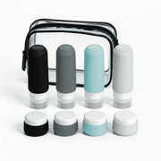 Micebay Travel Bottles for Toiletries 8 Pack, Tsa Approved 3-oz Travel Size Containers with Clear Bag, Silicone Squeezable Essentials Creams Jars