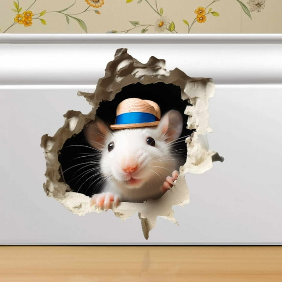 Micesterpiece Mouse Hole 3D Wall Decal – Fun Vinyl Decor Sticker for Kids & Home Spaces