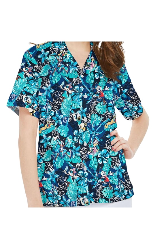 Micey And Friends Tropical Leaf Aloha Hawaiian Shirt, Disney Mickey Donald Goofy Pluto Hawaii Shirt, Disneyland Family Summer Beach Trip