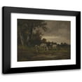 thumbnail image 1 of Michał Elwiro Andriolli 14x12 Black Modern Framed Museum Art Print Titled - Sheep in the Meadow at the Forest Edge, 1 of 5