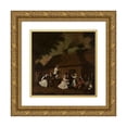 thumbnail image 1 of Michał Stachowicz 15x15 Gold Ornate Wood Frame and Double Matted Museum Art Print Titled - Dancing in Front of the Village Inn, 1 of 4