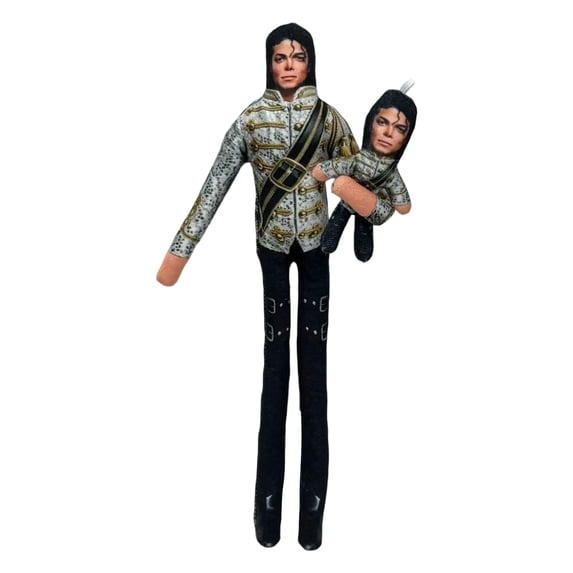 Michae Bendable Pop Star Plush Doll with Internal Wire Armature, Posable Stuffed Puppet for Desk Display, Collectible Music Gift for M-J Fans, 2 Pack