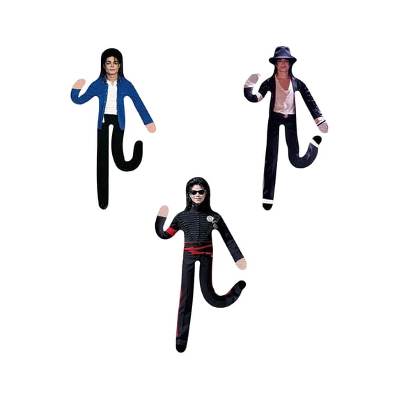 Michae Bendable Pop Star Plush Doll with Internal Wire Armature, Posable Stuffed Puppet for Desk Display, Collectible Music Gift for M-J Fans, 3 Pack