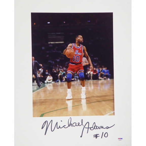 Michael Adams Autographed 16x20 Matted Photo Washington Bullets PSA/DNA #AB53604