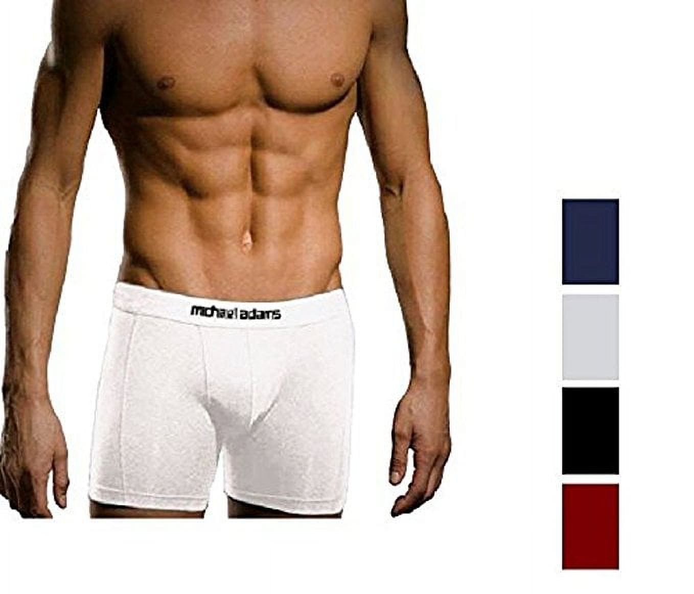Michael Adams Men's Boxer Brief No-Fly Comfort Waist 6-Pack Assorted Colors  - Large 