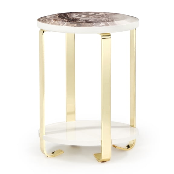 Michael Amini Ariana Chairside Table - Gold