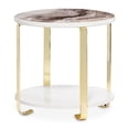 thumbnail image 1 of Michael Amini Ariana Faux-Marble End Table - White/Gold, 1 of 7